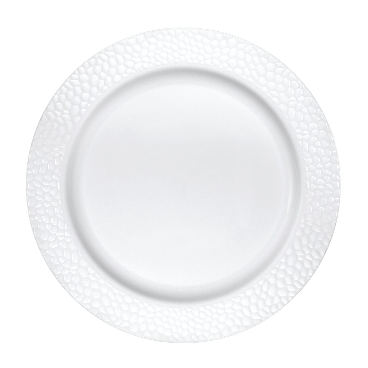 Party Central Pearl Bordered Disposable Party Plates - 10" - White - Club Pack of 120